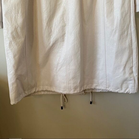 NWT-ANTHRO Stevie Faux Leather Utility Cream Mid Length Jacket - Picture 13 of 16